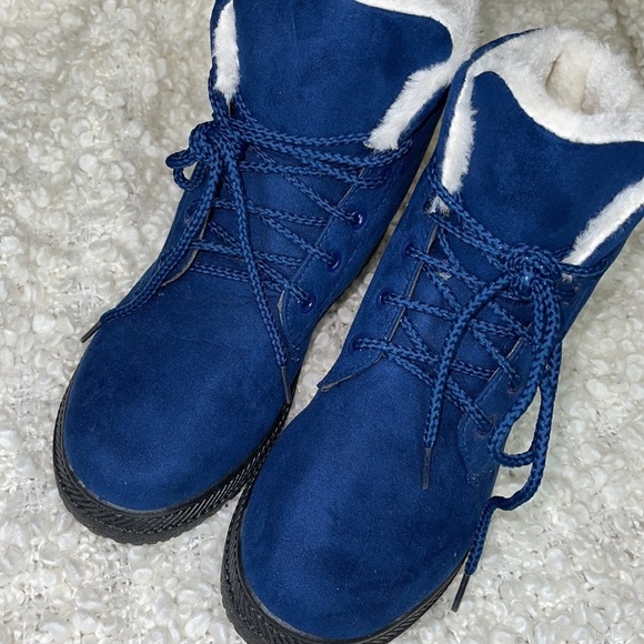 SQL Fur Blue Boots Size 40 - Picture 3 of 10